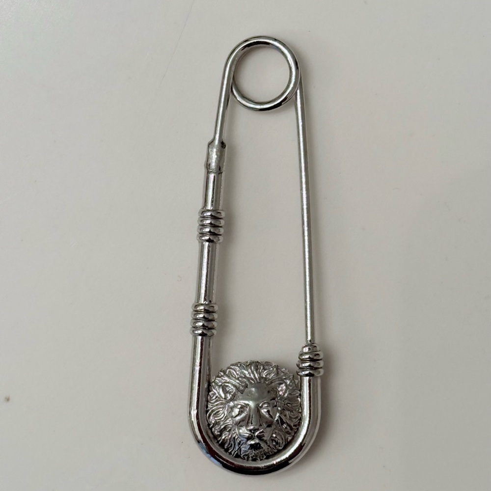 Versus Versace giant silver safety pin